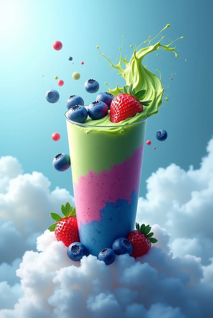 Splashes smoothie cloud blue berry stawbery orange matcha
