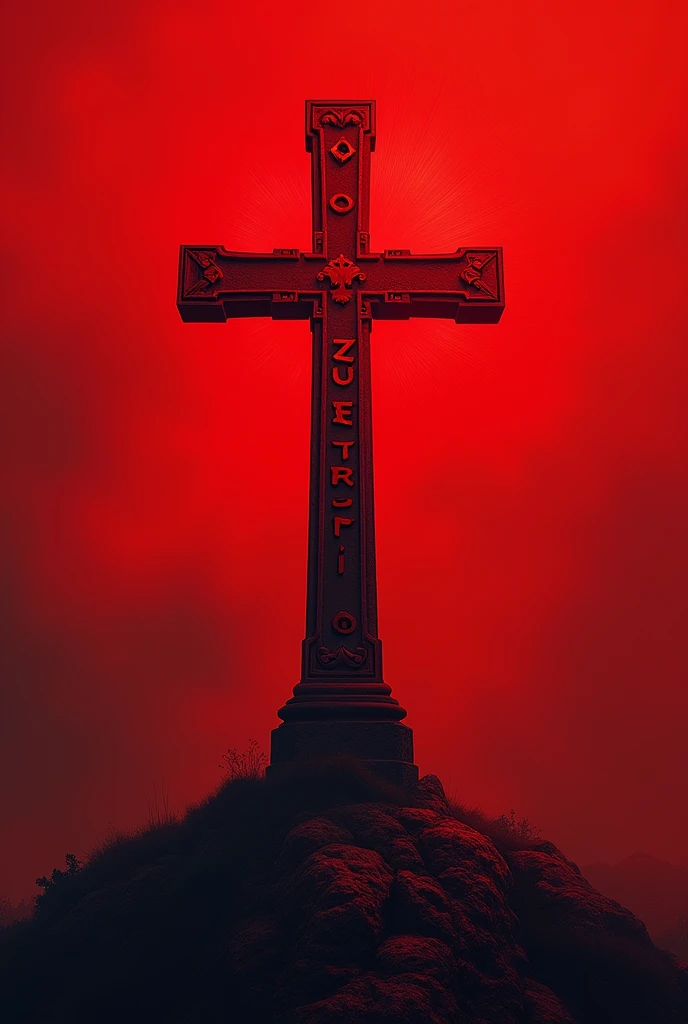 We must put the sign of Occitania in France with the color red. In the background you have to put the color red but darker. You must put the text COZ Sud-Ouest in the middle.