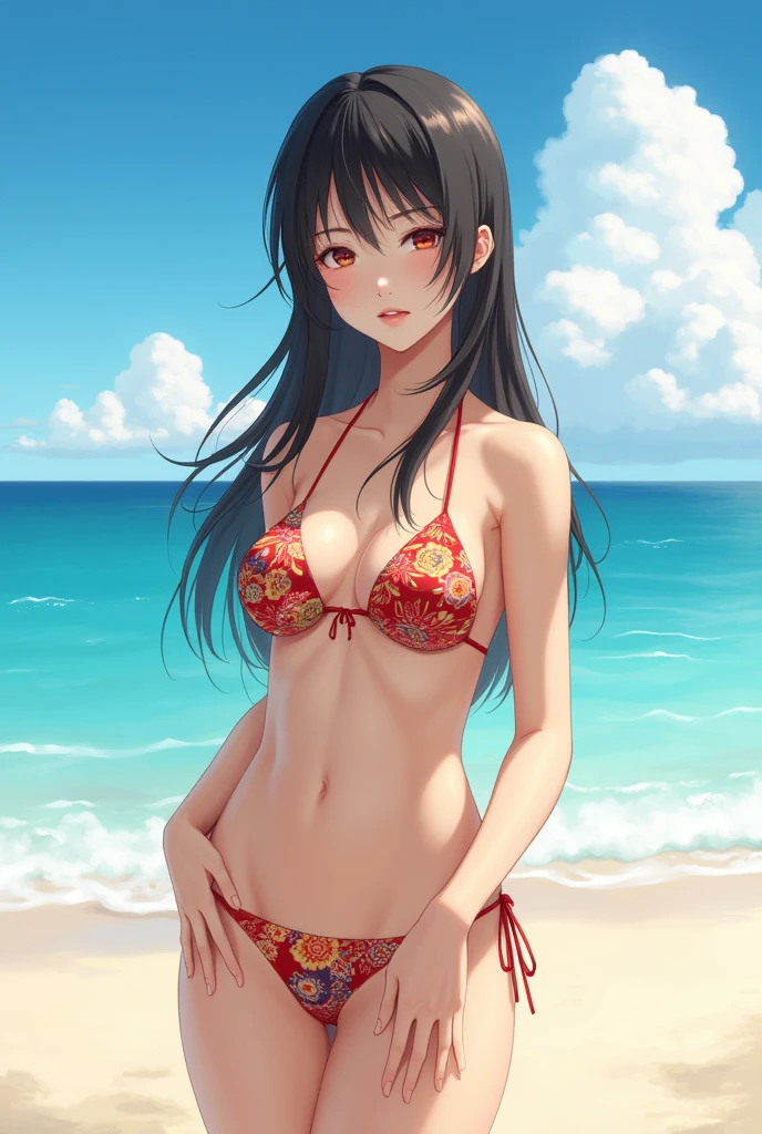 Create a japanese wearing bikini