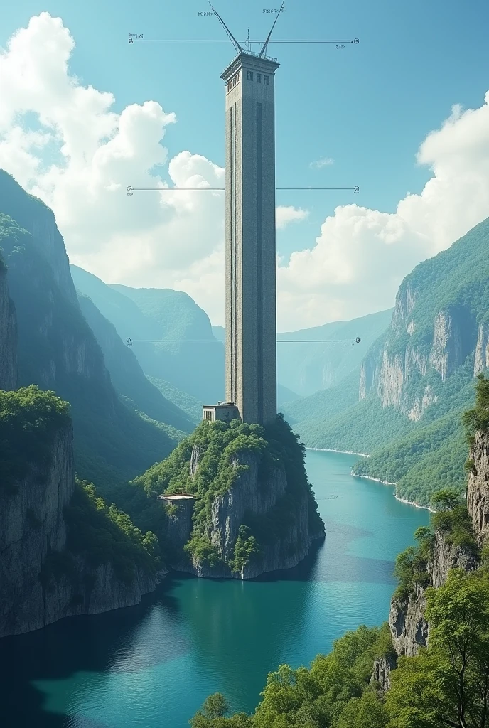 On a rock located on the bank of a river, a tower of 125 meters high rises. From the upper end of the tower, the angle of depression of a point located on the opposite bank is 28° 40° and from the base of the tower, the angle of depression of the same point is 18° 20°. Find the width of the river.
