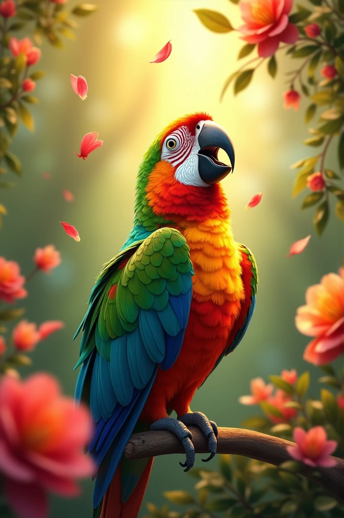 Then a parrot so bright,
Sings a song of pure delight,
Everywhere, there's so much love!