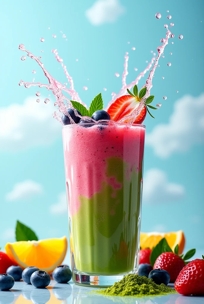 water
back Splashes font product 4 smoothie cloud blue berry stawbery orange matcha