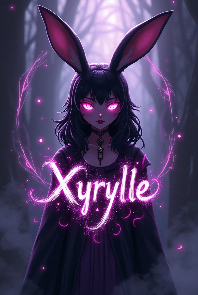 kuromi themed and calligraphy name "Xyrylle"