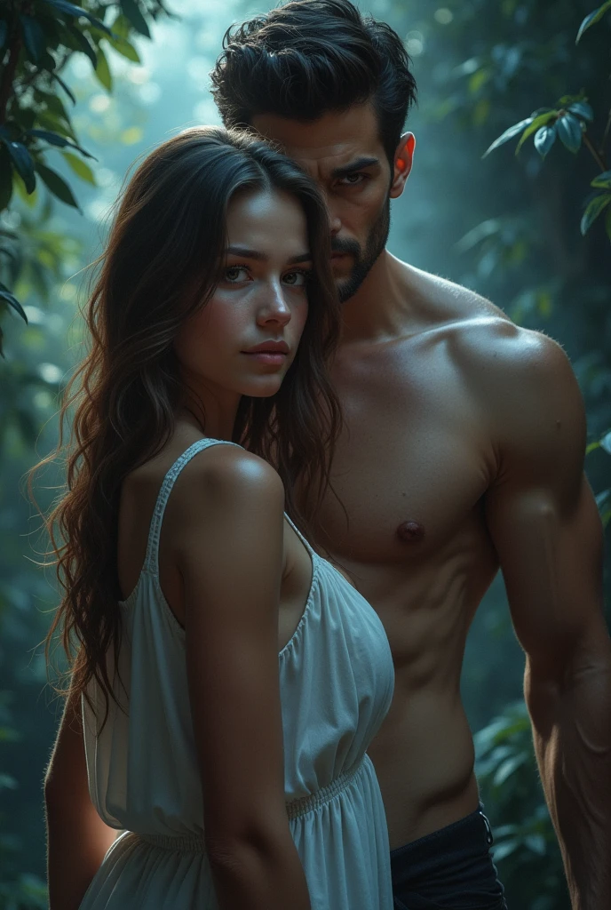 An innocent girl, a obsessive handsome male lead couple and a male villian book cover