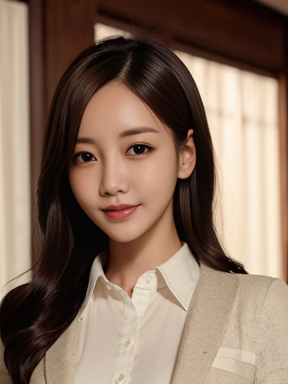 Tabletop, Highest quality, Realistic, Very detailedな, in finely detail, High resolution, 8k wallpaper, One beautiful woman,, Light brown messy hair, Wearing a business suit, Sharp focus, Perfect dynamic composition, Beautiful attention to detail, Fine hair, Detailed and realistic skin texture, smile, Close-up portrait, Model body typeラテックスボディスーツ、Knee-high boots、Huge 、Long brown hair、Shiny, Oily skin、Glowing Skin、Indoor competition pool、White skin、flying debris, Highest quality, Realistic, Very detailed, finely, High resolution, 8K Dende Wallpaper, One beautiful woman,, Light brown messy hair, Wear a business suit, Sharp focus, Perfect dynamic composition, Beautiful and detailed, Detailed Hair, Detailed Realistic skin texture, smile, Close-up portrait, Model body type