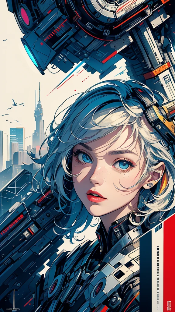 (((masterpiece, highest quality))),(((solo:1.2))),(((1girl:1.2))),32k wallpaper, very detailed, poster, vintage science fiction,(((((geometric cinematic movie poster))))), (bauhaus), shape,(((abstract))),(mid century modern),movie poster,(((((portfolio))))),(((((Close-up))))),(((((bust up))))),((((more various angle)))),(((highlight))),Vast landscape,((((heterochromia)))),(((complete. detailed face))),(((Extremely talented))),(((most complecated machine))),Colorful color scheme