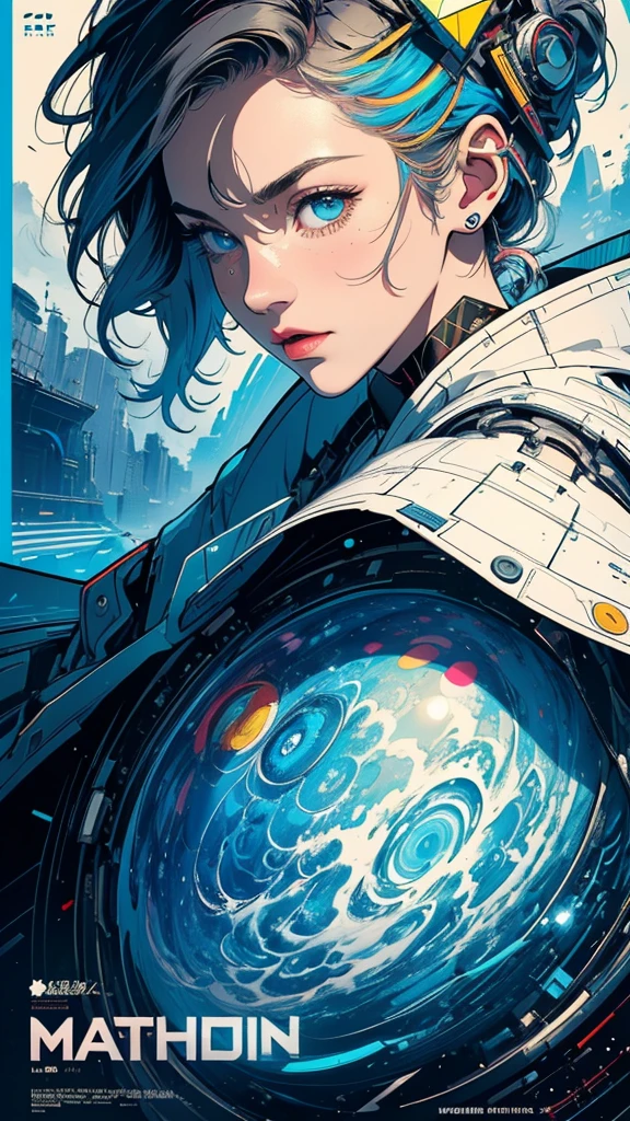 (((masterpiece, highest quality))),(((solo:1.2))),(((1girl:1.2))),32k wallpaper, very detailed, poster, vintage science fiction,(((((geometric cinematic movie poster))))), (bauhaus), shape,(((abstract))),(mid century modern),movie poster,(((((portfolio))))),(((((Close-up))))),(((((bust up))))),((((more various angle)))),(((highlight))),Vast landscape,((((heterochromia)))),(((complete. detailed face))),(((Extremely talented))),(((most complecated machine))),Colorful color scheme