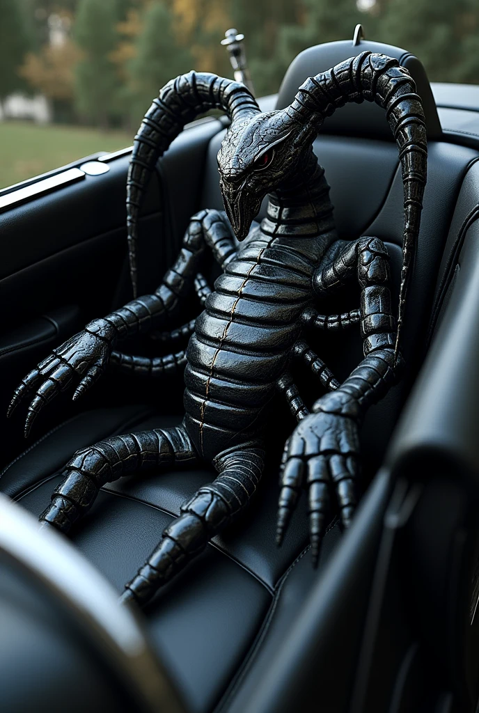 Black scorpion King in rolls Royce 