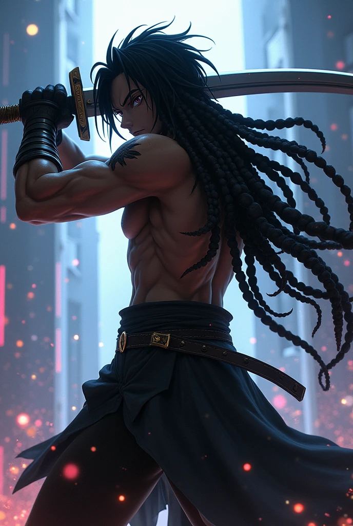 imagine Kirito, Sword Art Online
Negro com dreadlock