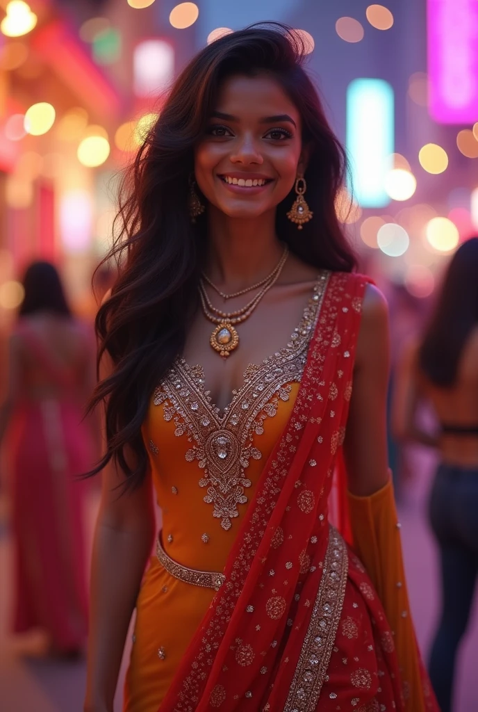 Indian girl in western dress in party