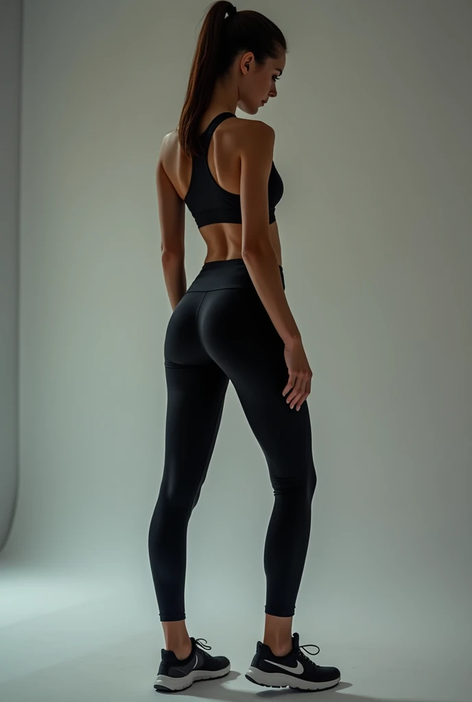 A woman with leggings from behind
