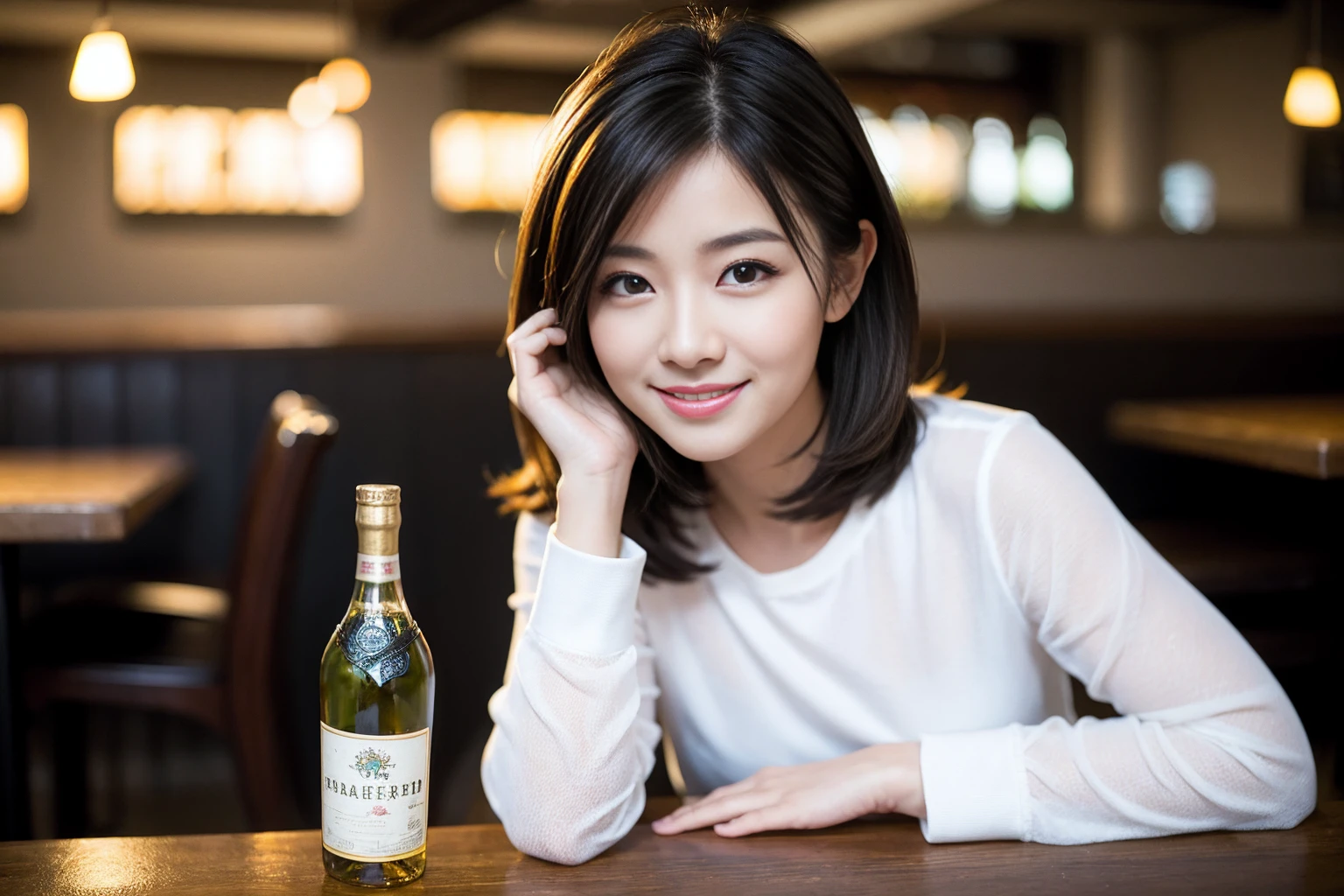 ((Highest quality、8k、masterpiece:1.3))、Whiskey bottles、whiskey、Suntory、Nikka、slimカップル、modelカップル、(Realistic, Intricate details:1.2), full-course dinner、Whiskey bottle and glass on the table、Single Malt、scotch、Rocks glass、Shot Glass、on the rocks、Scotland、Amazing view of the sunset sky and clouds、A bright smile、The wonderfulness of smile、 Beautiful Face, blue eyes, The light shines on your face, blush, short hair,Bright Face、 (Age 37), 3,Two beauties、Brown Hair、Shortcuts、Long sleeve shirt、dress、Beautiful woman 1, (slimな顔), (The body is slim), (Brown Hair), (Shortcuts), cheeks turn a little red,Attractive beauty、restaurant, In a prominent place (From the waist up) Nova Frog Style, actress, model, Upper Body, White wine, slim, smile, (smile: 1.15), Beautiful fine grain, Depth f/2,saturation, High Contrast, Strong light and shadow,Moist Body:1.5、3D texture、Delicate eyes、Brown Hair、The hair is very shiny、