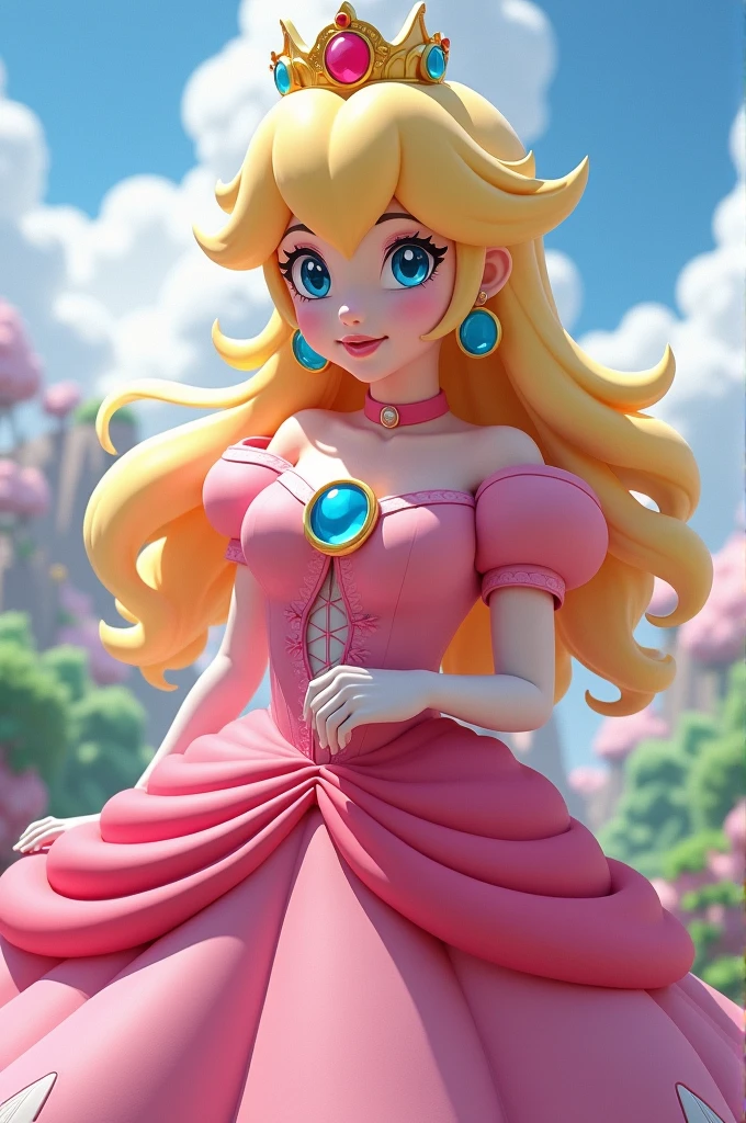 Princess Peach from Super Mario as an anime figure