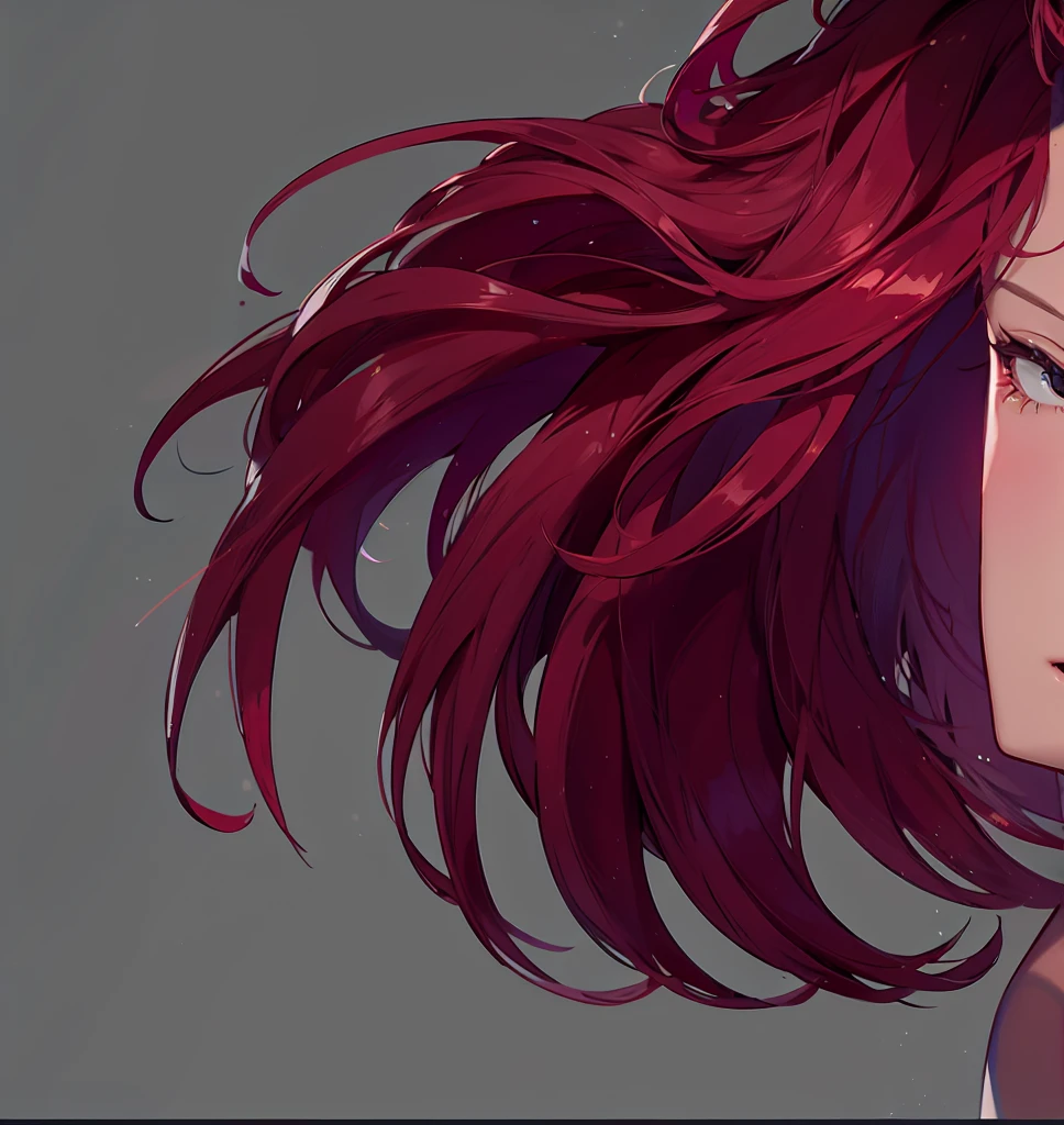 Highest quality,4K,No characters,Wine red hair