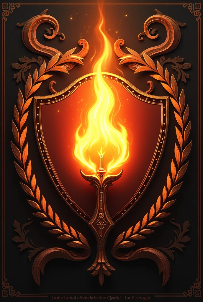 
family coat of arms with simbol of Sacred flame 