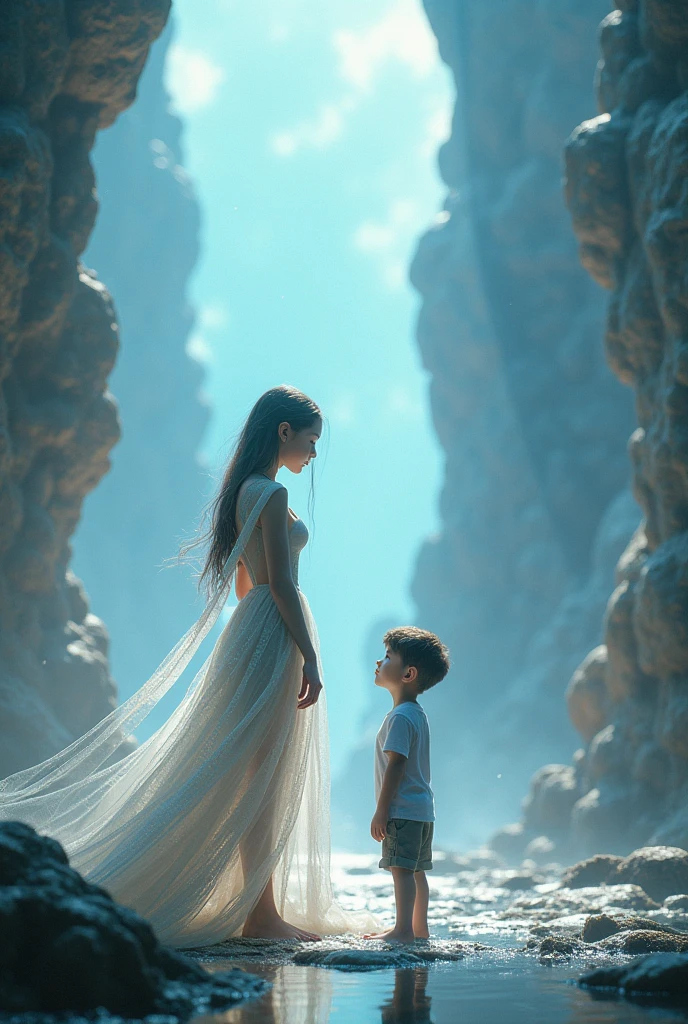 Alien girl and human boy