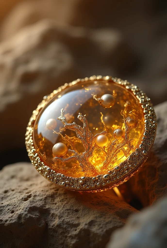 Resin and gold combination jwellery