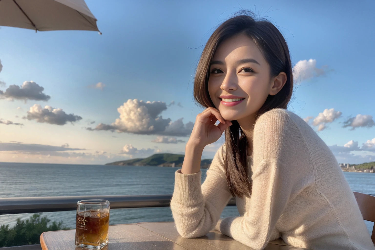 ((Highest quality、8k、masterpiece:1.3))、Whiskey bottles、whiskey、Suntory、Nikka、slimカップル、modelカップル、(Realistic, Intricate details:1.2), full-course dinner、Whiskey bottle and glass on the table、Single Malt、scotch、Rocks glass、Shot Glass、on the rocks、Scotland、Amazing view of the sunset sky and clouds、A bright smile、The wonderfulness of smile、 Beautiful Face, blue eyes, The light shines on your face, blush, short hair,Bright Face、 (Age 37), 3,Two beauties、Brown Hair、Shortcuts、Long sleeve shirt、dress、Beautiful woman 1, (slimな顔), (The body is slim), (Brown Hair), (Shortcuts), cheeks turn a little red,Attractive beauty、restaurant, In a prominent place (From the waist up) Nova Frog Style, actress, model, Upper Body, White wine, slim, smile, (smile: 1.15), Beautiful fine grain, Depth f/2,saturation, High Contrast, Strong light and shadow,Moist Body:1.5、3D texture、Delicate eyes、Brown Hair、The hair is very shiny、