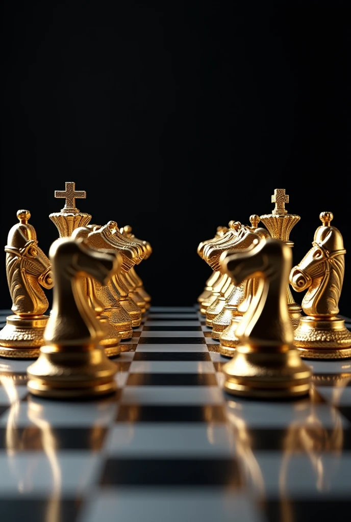 Ultra-resist image of gold and silver chess