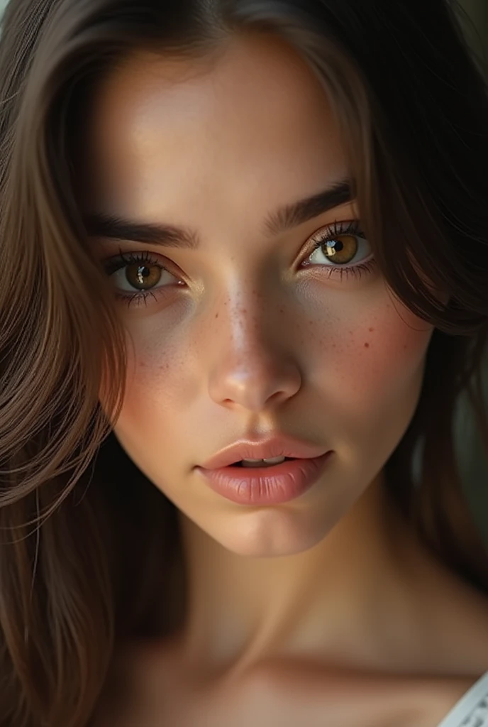 Brunette with brown eyes very detailed
