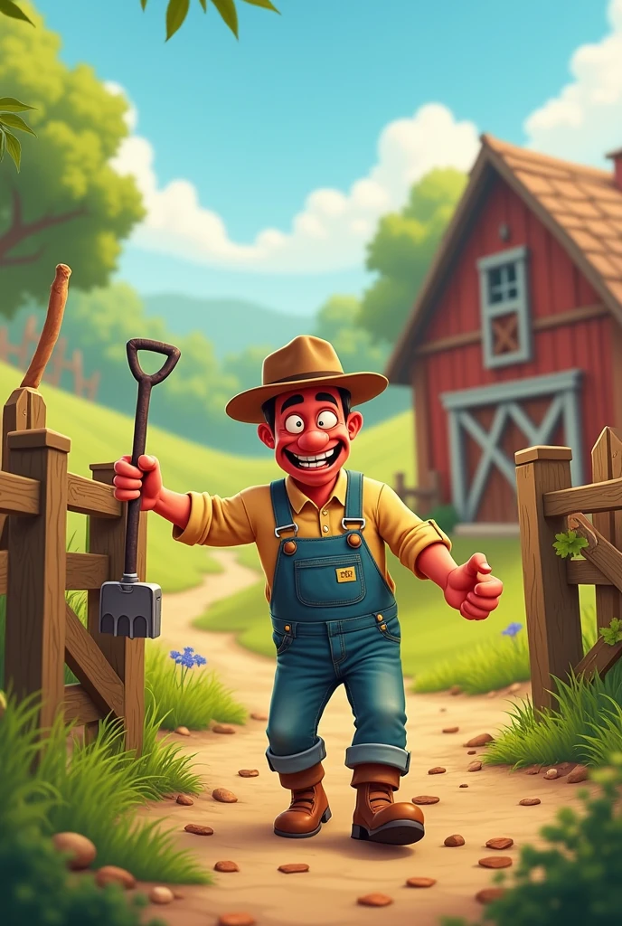 Super drunk farmer closing farm animated and cute