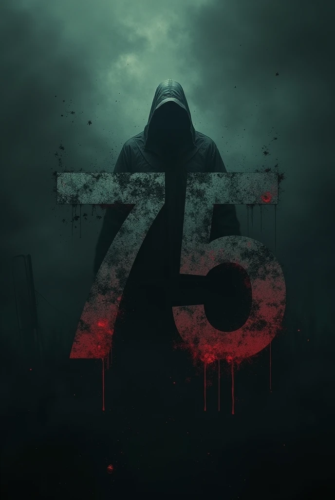 Please make a dark picture Facebook profile with the number 75 with something like cricket more picture