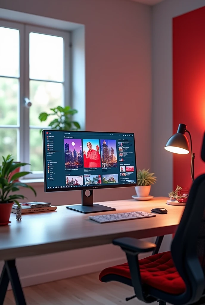 Make a image where there is a youtube chanel in pc which have 1m subscribe