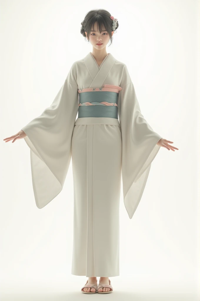 Plain kimono on white background