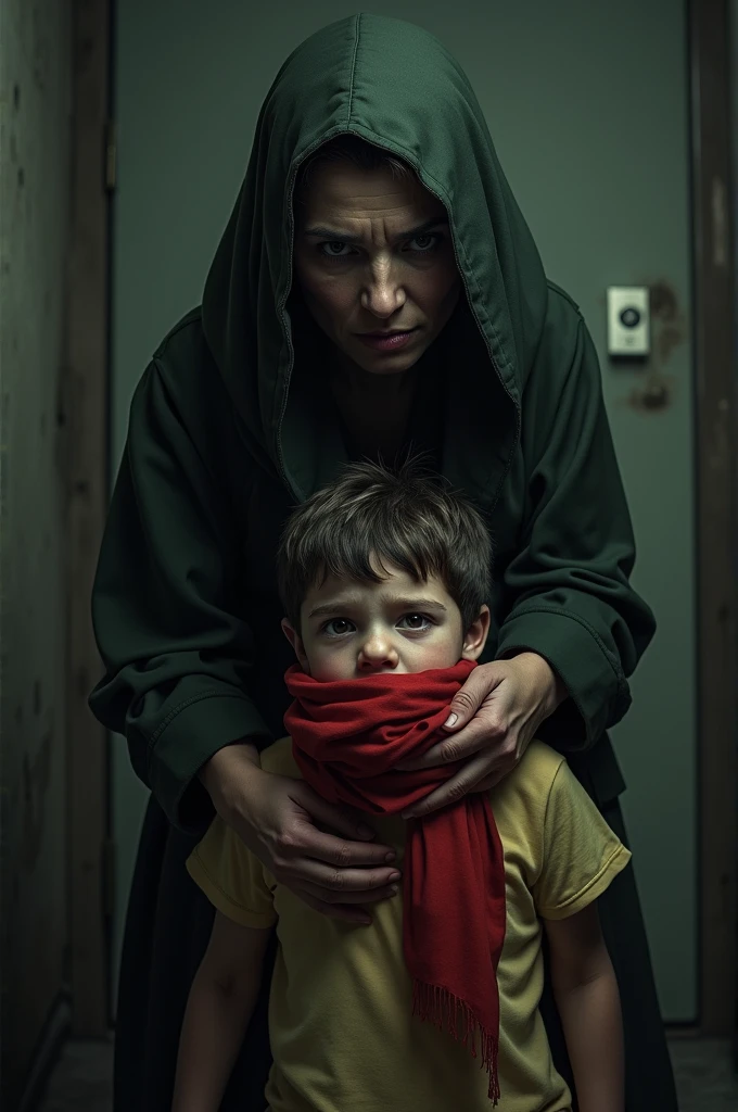 Aunty gagged a boy by scarf