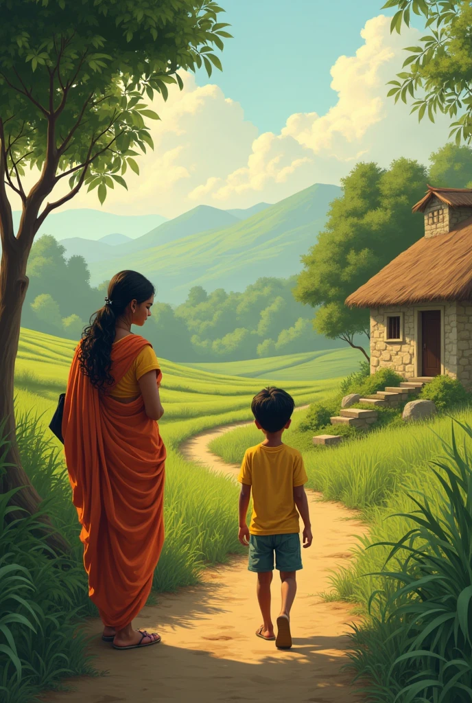 **The traveler began to tell a story. It was about a poor boy named Deepak from a small village. Deepak also had no interest in studying. He worked in the fields every day and rested at home in the evening. His parents always advised him to study, but Deepak never paid attention.**