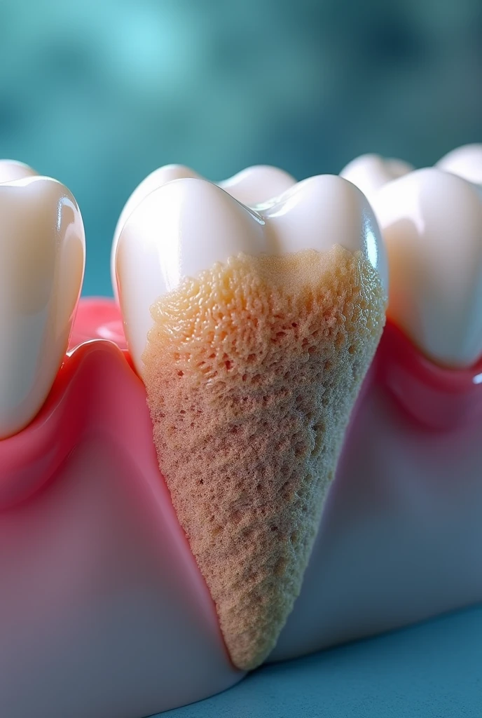 A dental image with biofilm on it