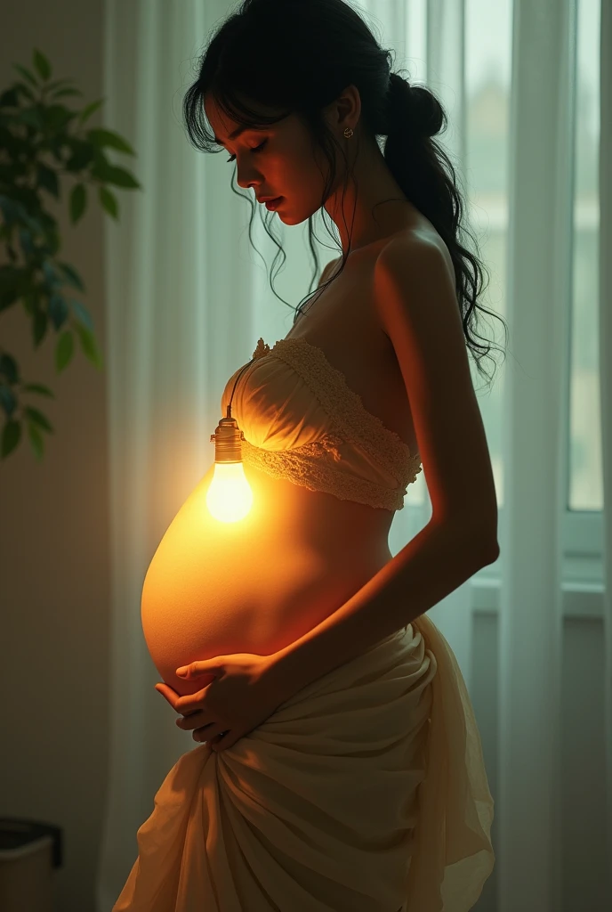 Delia Ketchum, Pregnant belly, navel, light bulb navel, slim waist, skirt, saree