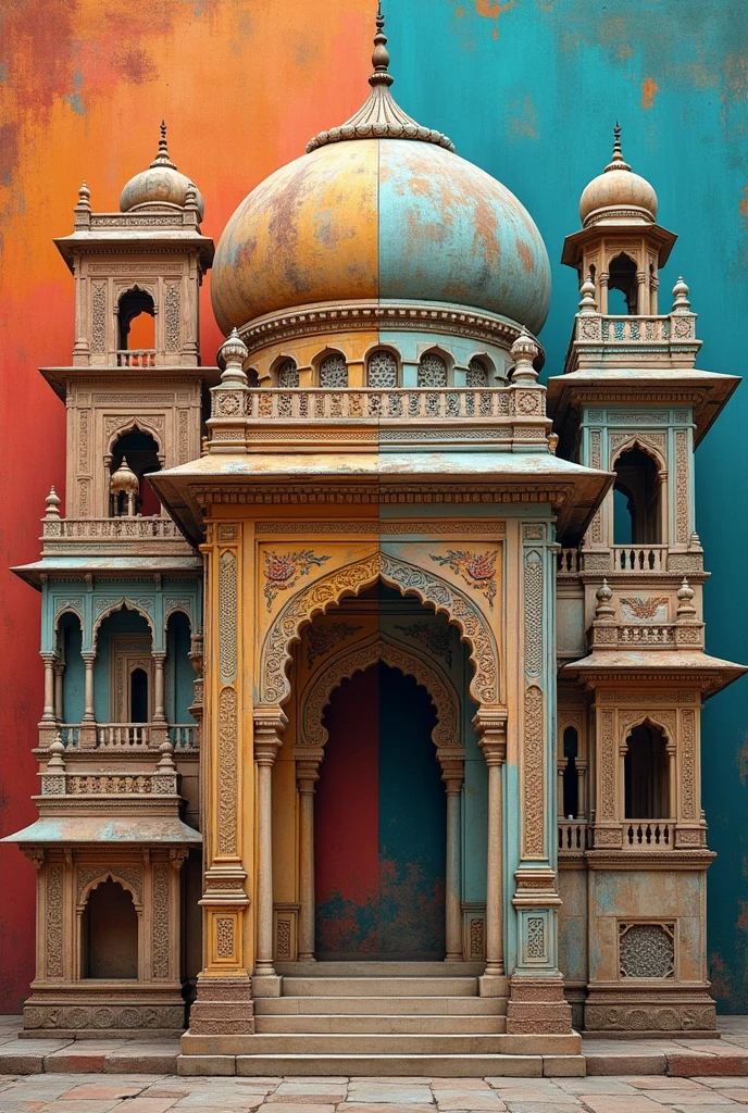 Collage of Hindu muslim art nd architecture