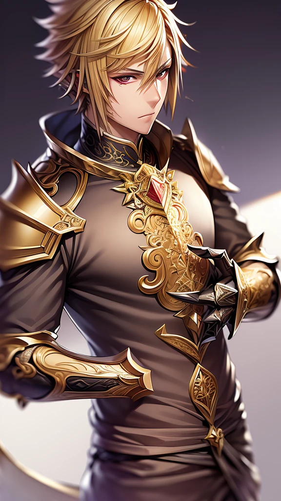 (masterpiece, Highest quality, Highest quality, Official Art, beautifully、beautiful:1.2), (1 male), uniform, Blonde Short Hair, Has a spear, Dragon, Dragon Knight, Very detailed,(Fractal Art:1.3),colorful,Most detailed, No background