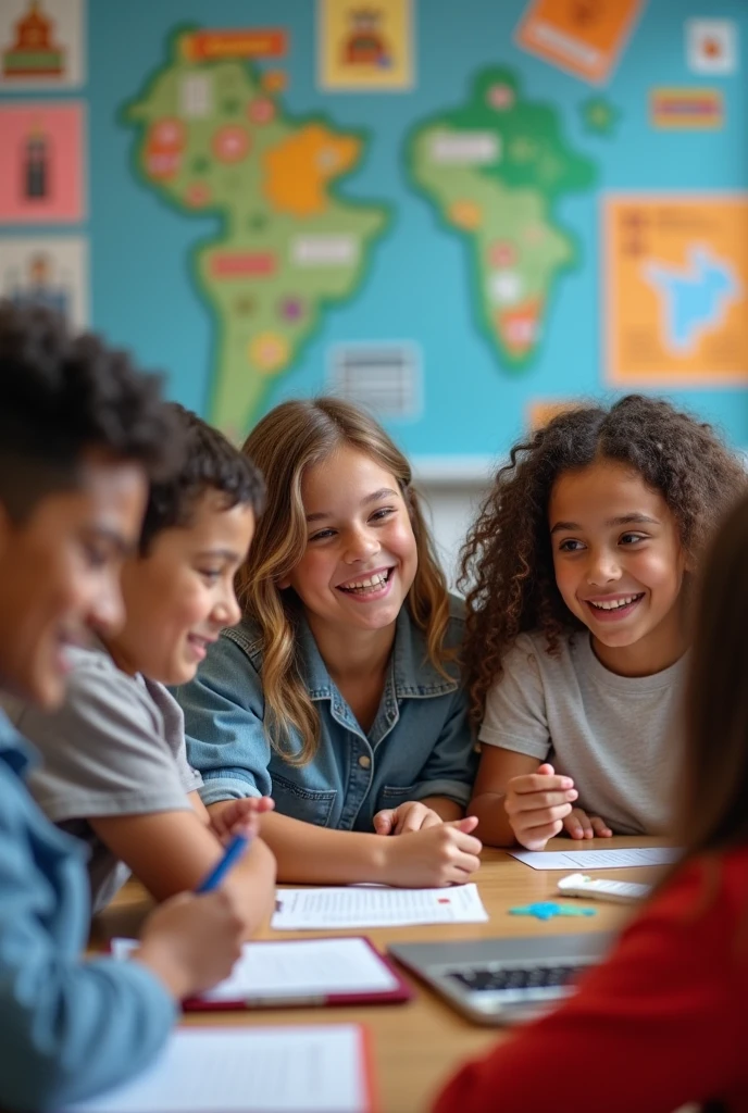 Create an advertising image for Spanish classes