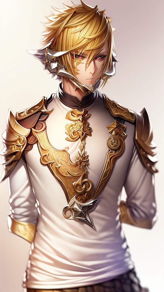 (masterpiece, Highest quality, Highest quality, Official Art, beautifully、beautiful:1.2), (1 male), uniform, Blonde Short Hair, Has a spear, Dragon, Dragon Knight, Very detailed,(Fractal Art:1.3),colorful,Most detailed, No background