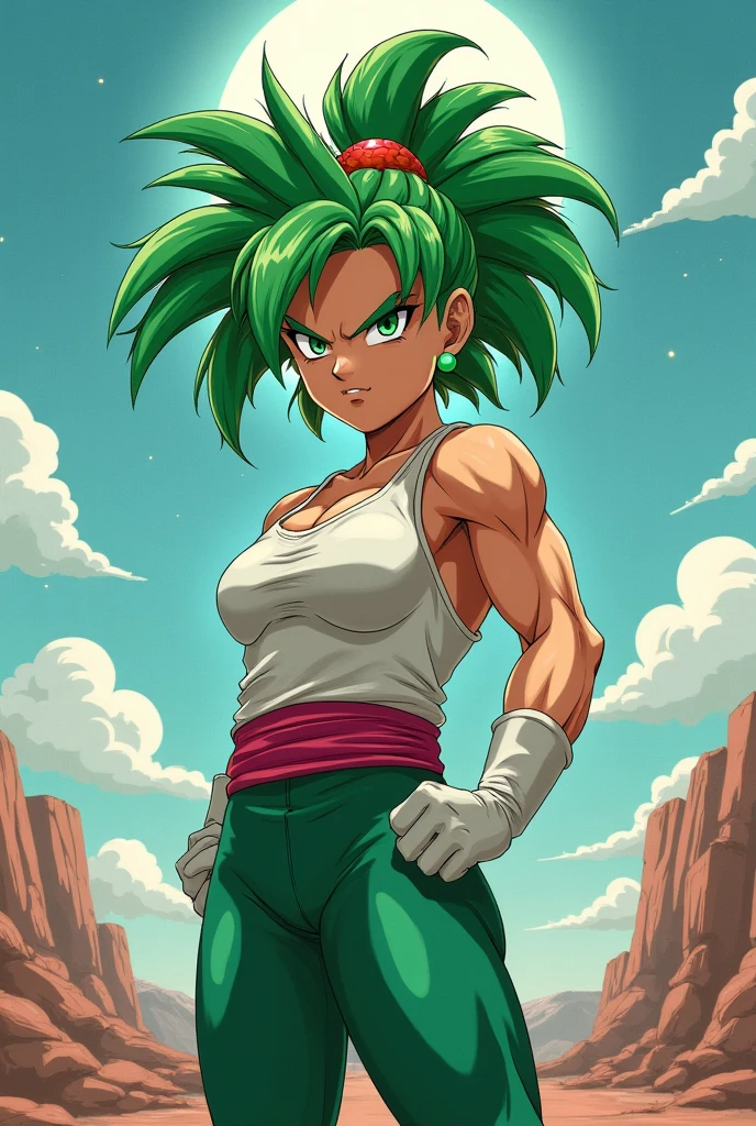 Draw Kefla from Dragon Ball Super with a chuyo on her head