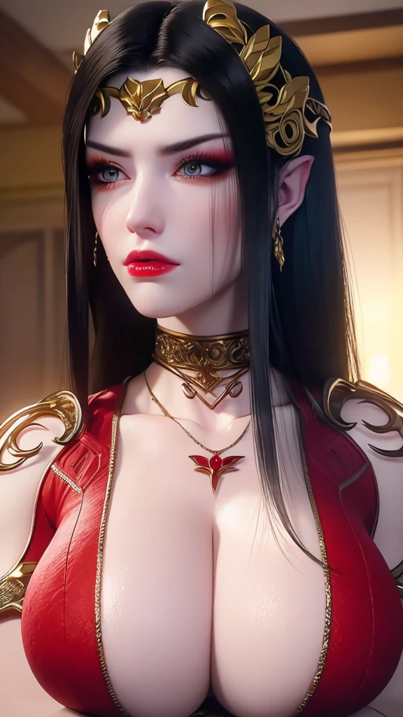 1 girl, NSFW, Naked, Ultra realistic, extreamly detailed, Very detailed body, Huge Breast, huge , detailed face, Hyper realistic, Beautiful Face, Beautiful Detail Eyes, Beautiful Skin, Attractive, Ultra High Resolution, High Definition, Detailed Face, best quality, extremely detailed,long hair, hyper-realistic graphics, most realistic graphics, Extremely sharp, surreal image, sharp eye makeup, meticulous makeup eyelashes, pretty red lips, pursed lips, full body shot, inside the room.