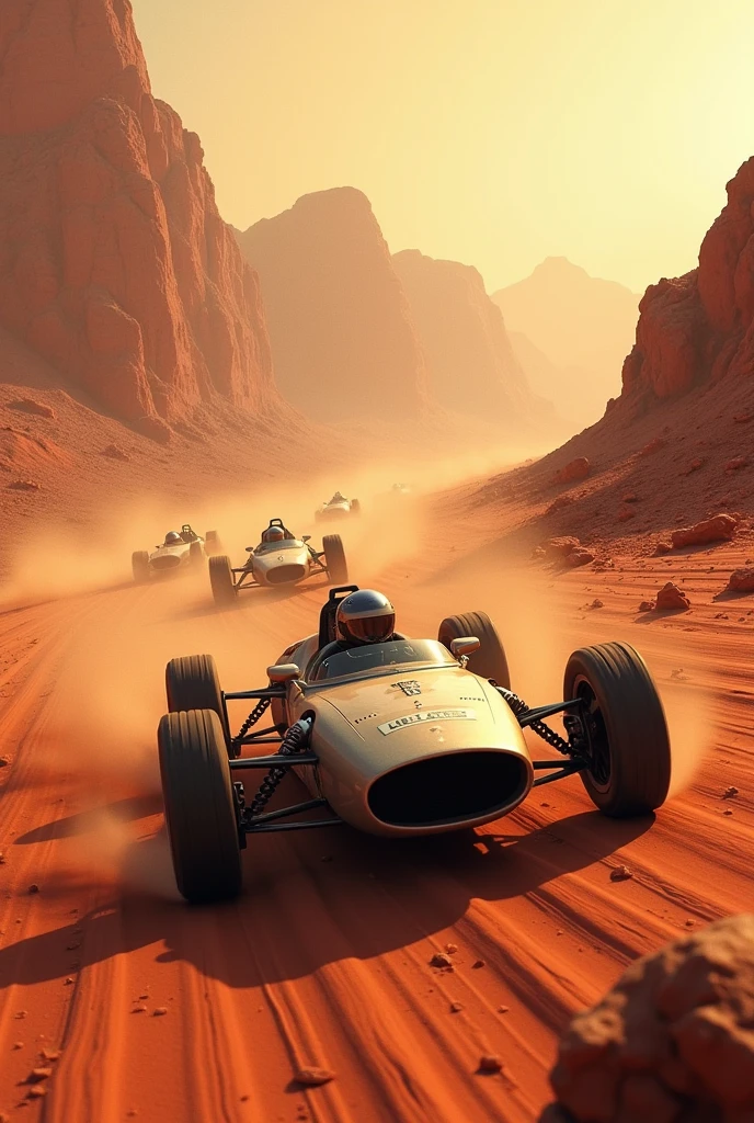 Imagine a car race on Mars