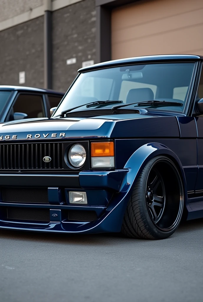 Range rover 1980 2 door with a libertywalk wide body kit slammed dark blue