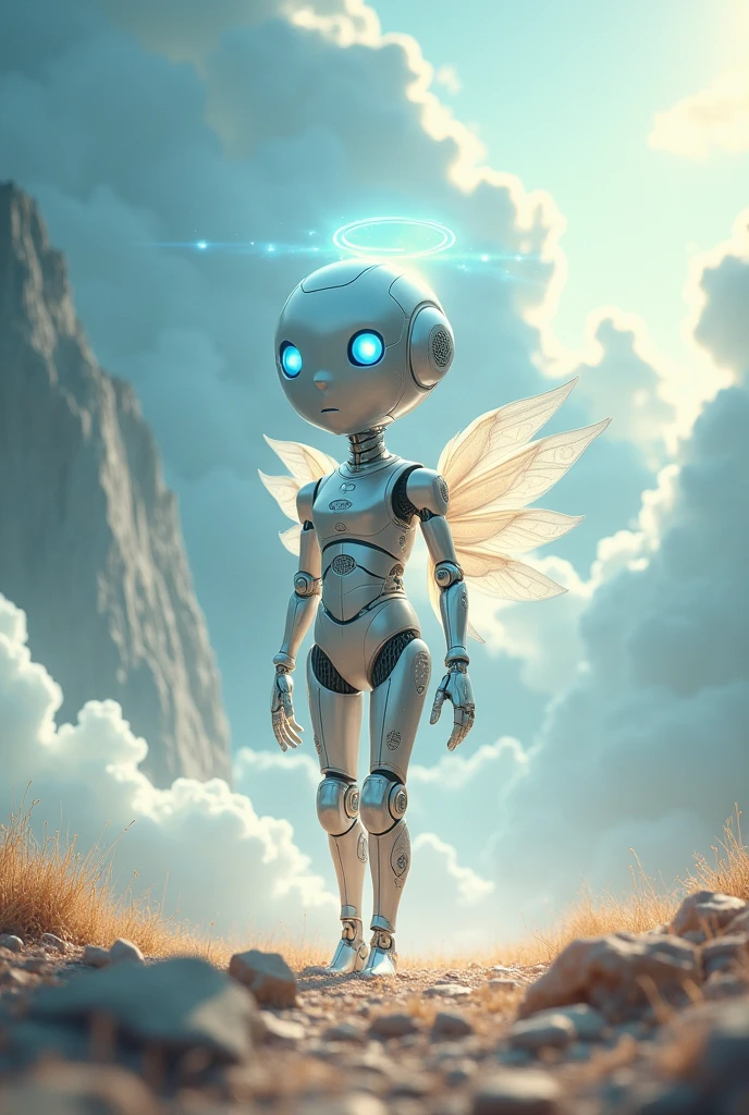 A little humanoid robot girl visits heaven