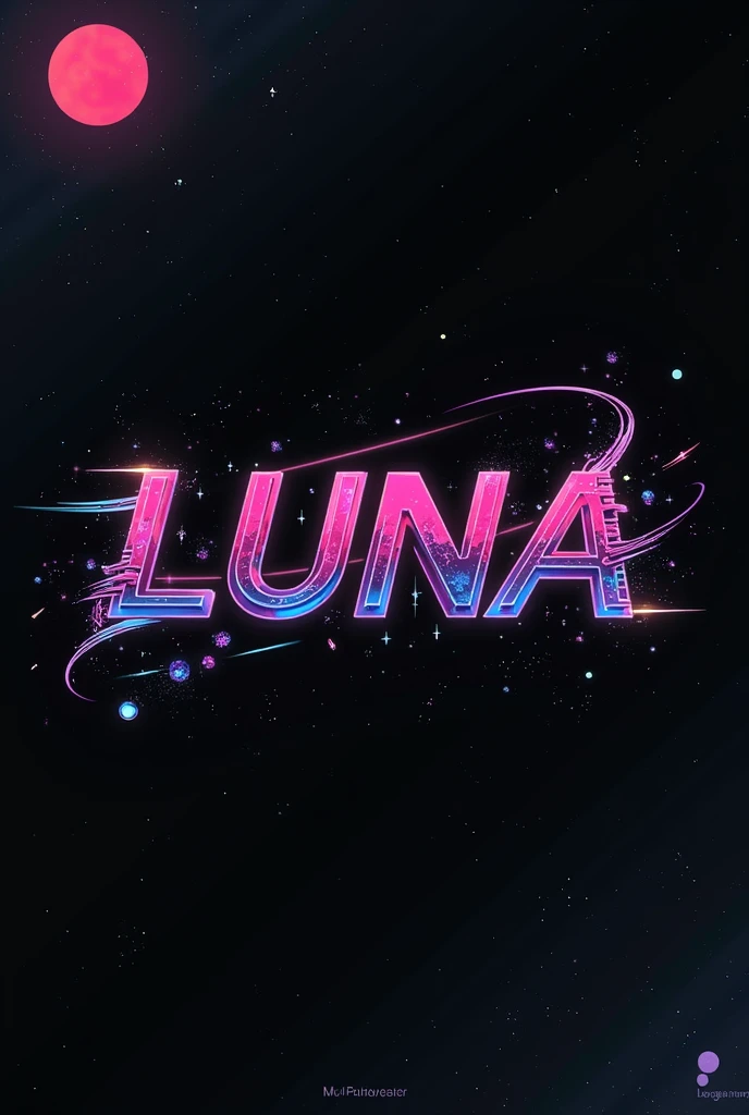 High resolution, Logo for Jdm cars, logo spelling swiftly “Luna” cool, Jdm theme, anime theme, Cyberpunk vibe name spelling, brand logo, logo for tshirt, brand logo “LUNA”, neon vibes, acid trip vibes, acid trip, shooting stars, acid trip inside “LUNA”, acid trip, hallucinations inside “LUNA”, Waves of hallucinations, splash,