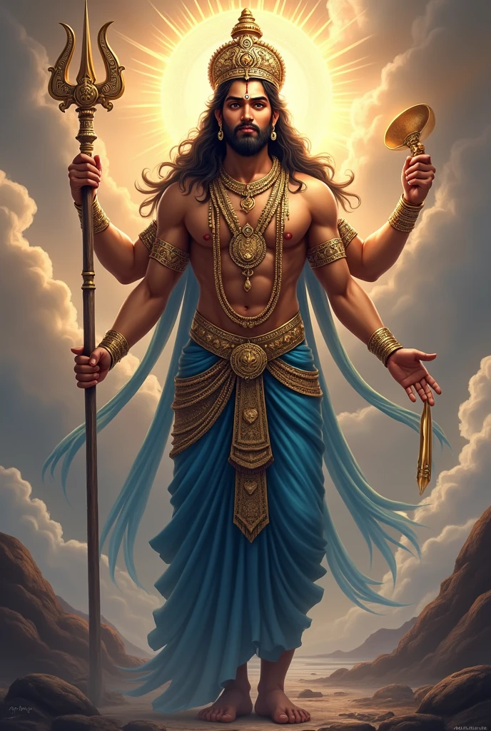 I want to make a photo of Vishnu god of Hinduism culture.