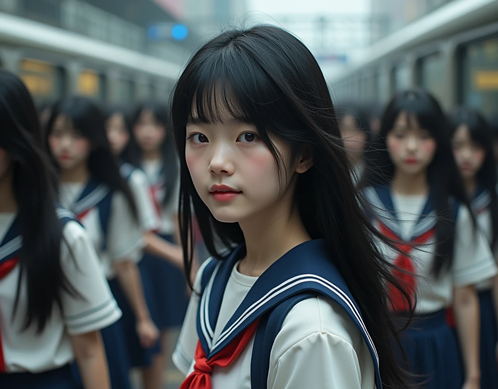 (((((Japanese Clone-girls=Myself))))), (((Super Best masterpiece Clone-girls Raw Photography Art))), (((16K, Highest quality, Ultra-high resolution, RAW Photos))), (((It's so unrealistic., With unparalleled depiction, With an unfathomable sight, An unprecedented and shocking worldview, Clone-girls: In a world of mass reproduction, Ultra-realistic))), (((Japanese Girls, Yokoyama-Yui, 18yo, Small face, Thick black hair, long hair, Dark Eyes, Mature face, Cute Smile, Smiling face, A gentle gaze, (((Very pleasant look)))))), (((Very beautiful detailed girls, Accurate body structure, Accurate body movements, Very detailed body, (((Super big breasts, Large bulge of ample breasts)))))), (((high school girl, White shirt, Short skirt, hour々I can see your pants, Cleavage Emphasis, Emphasise the fullness of your breasts))), ((((((((Very detailed, Myself cloning, Depiction of splitting oneself, 1Myself girl→1,000,000,000,000,000,000,000,000,000,000Myself cloning girls)))))))), (((((((Myself clone-girlsから, Myself keeps multiplying, (Very detailed and intricate, To the exact, Flawless, (((In the same female body,With the same face, With the same hairstyle, In the same clothes, At the same height, 同じSuper big breastsである))), In a detailed depiction), 1,000,000,000,000,000,000,000,000,000,000 people))))))), (((((Myself girls only))))), (((((1,000,000,000,000,000,000,000,000,000,000Myself girls))))), Myself waiting for a train on the station platform, The wind is blowing, A super crowded scene