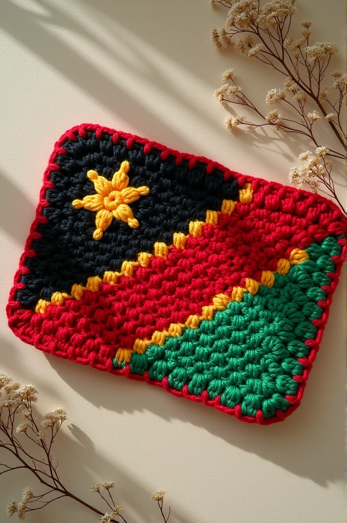Crochet 🧶 vanuatu 🇻🇺 flag pattern in style