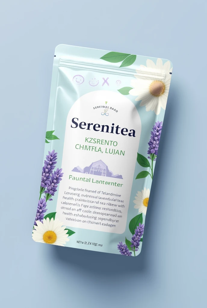 Prompt:
Create a detailed prototype and packaging design for SereniTea, a calming tea blend designed to promote relaxation and sleep, offered exclusively in biodegradable tea bags.
Tea Bag Packaging:
Focus on eco-friendly materials, using biodegradable components for the tea bags and their packaging.
Design the packaging with soothing colors such as soft blues, greens, and lavenders, creating a calming and tranquil aesthetic.
Incorporate imagery that represents the natural ingredients (chamomile, lavender, valerian root) to emphasize health, wellness, and the tea’s sleep-enhancing properties.
Ensure the packaging is modern and minimalistic, appealing to health-conscious, environmentally-aware consumers.
The design should evoke a sense of tranquility and well-being, making it clear that SereniTea is the perfect choice for a restful night's sleep.
Also create tea-bag as well
