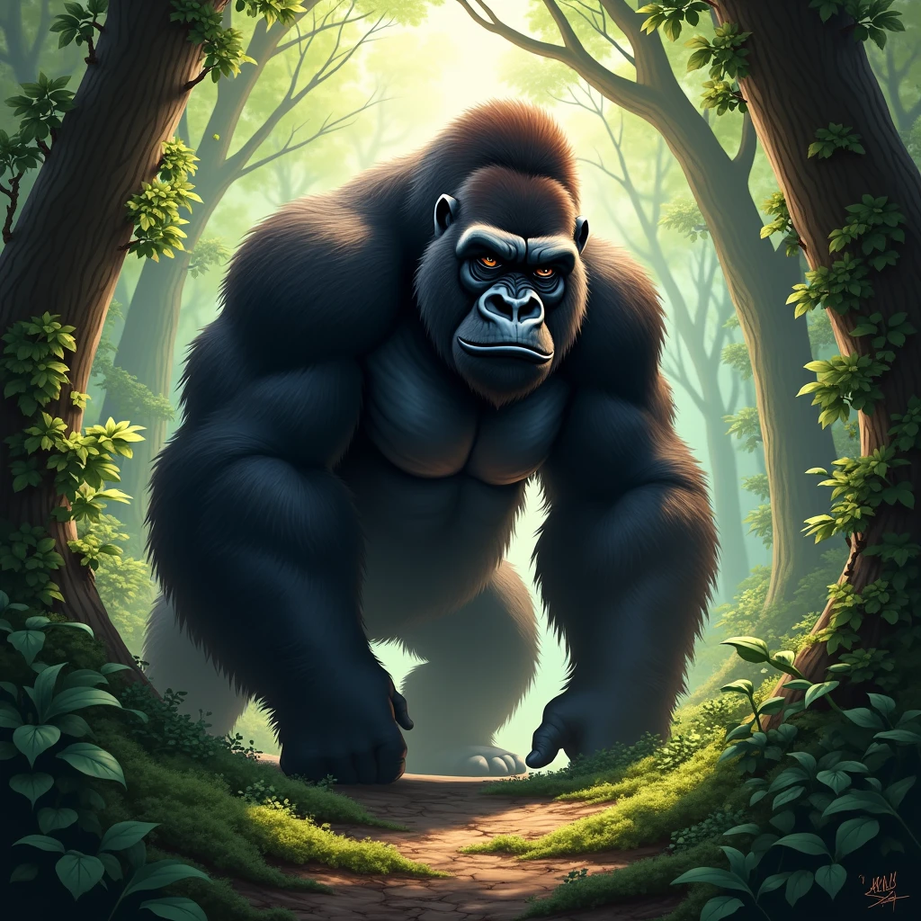 Gorila in a forest