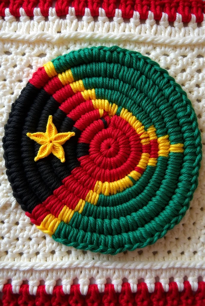 Crochet 🧶 vanuatu 🇻🇺 flag pattern in style 

