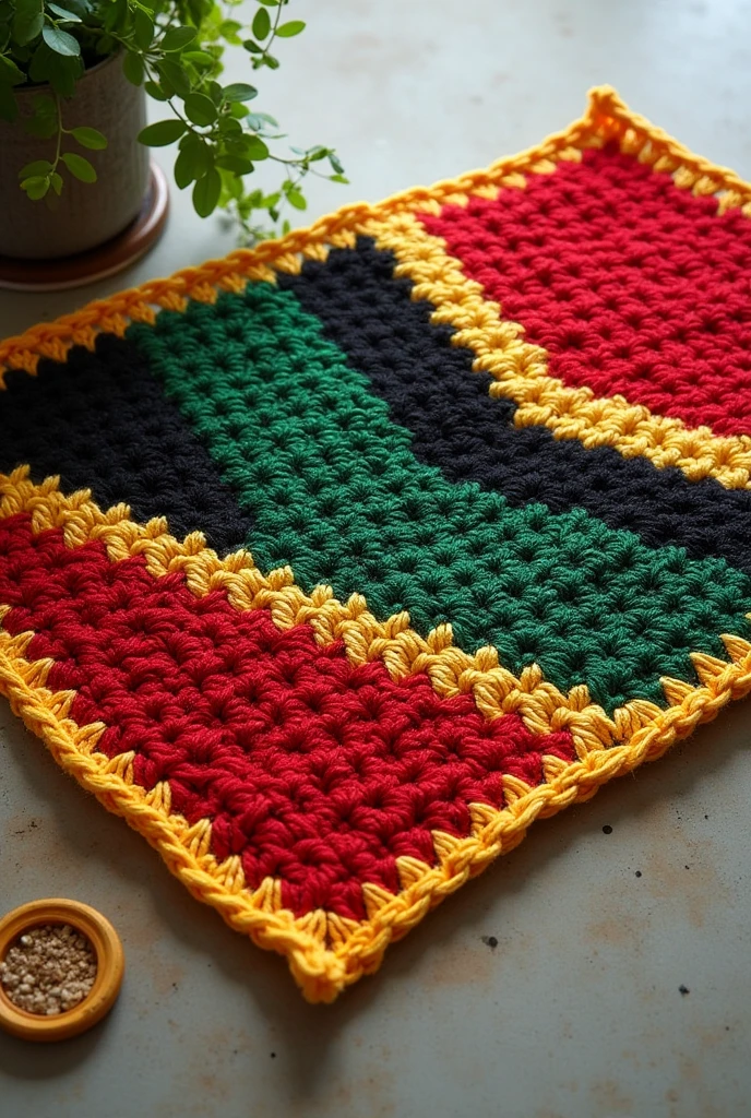 Crochet 🧶 vanuatu 🇻🇺 flag pattern in style