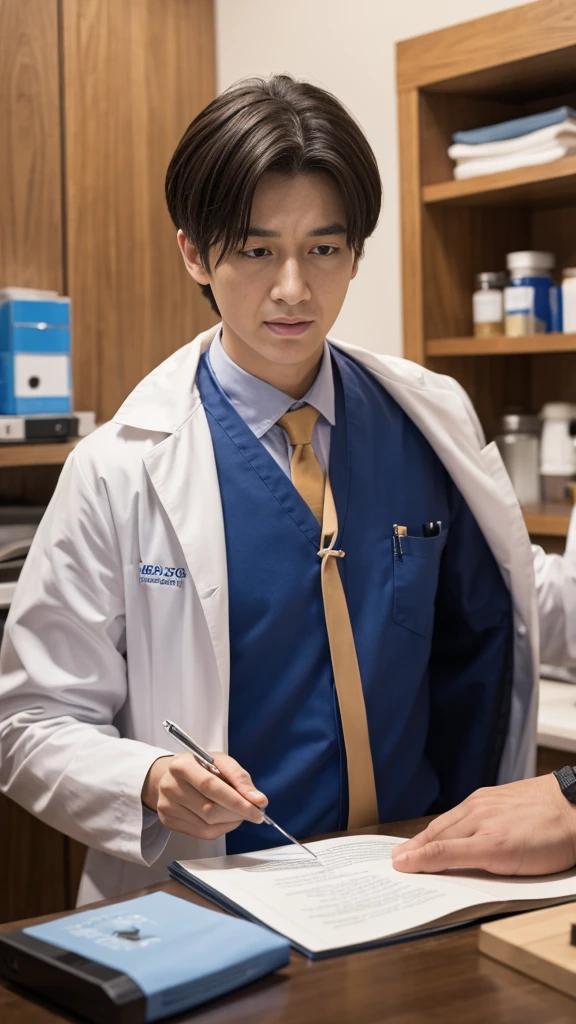 The doctor is operating